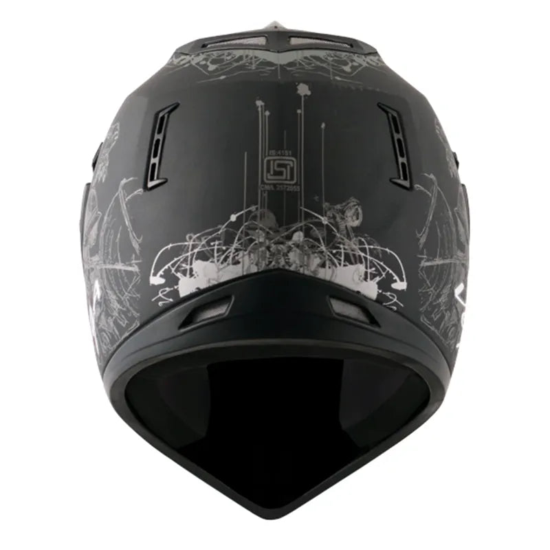 VEGA Sketch Dull Black Silver Off Road Helmet