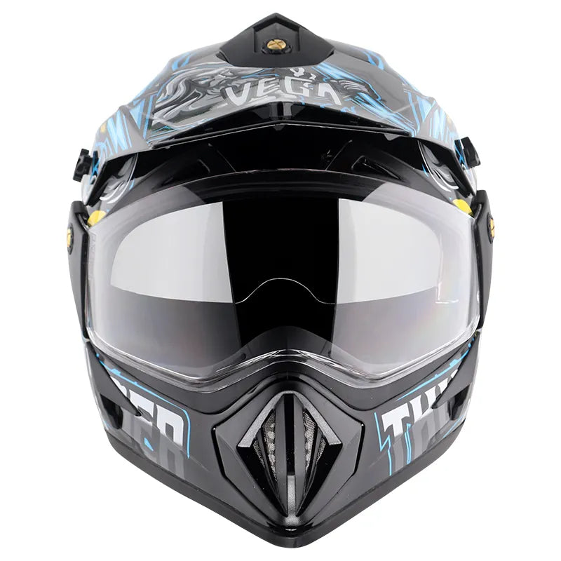 VEGA Thunder Black Blue Off Road Helmet