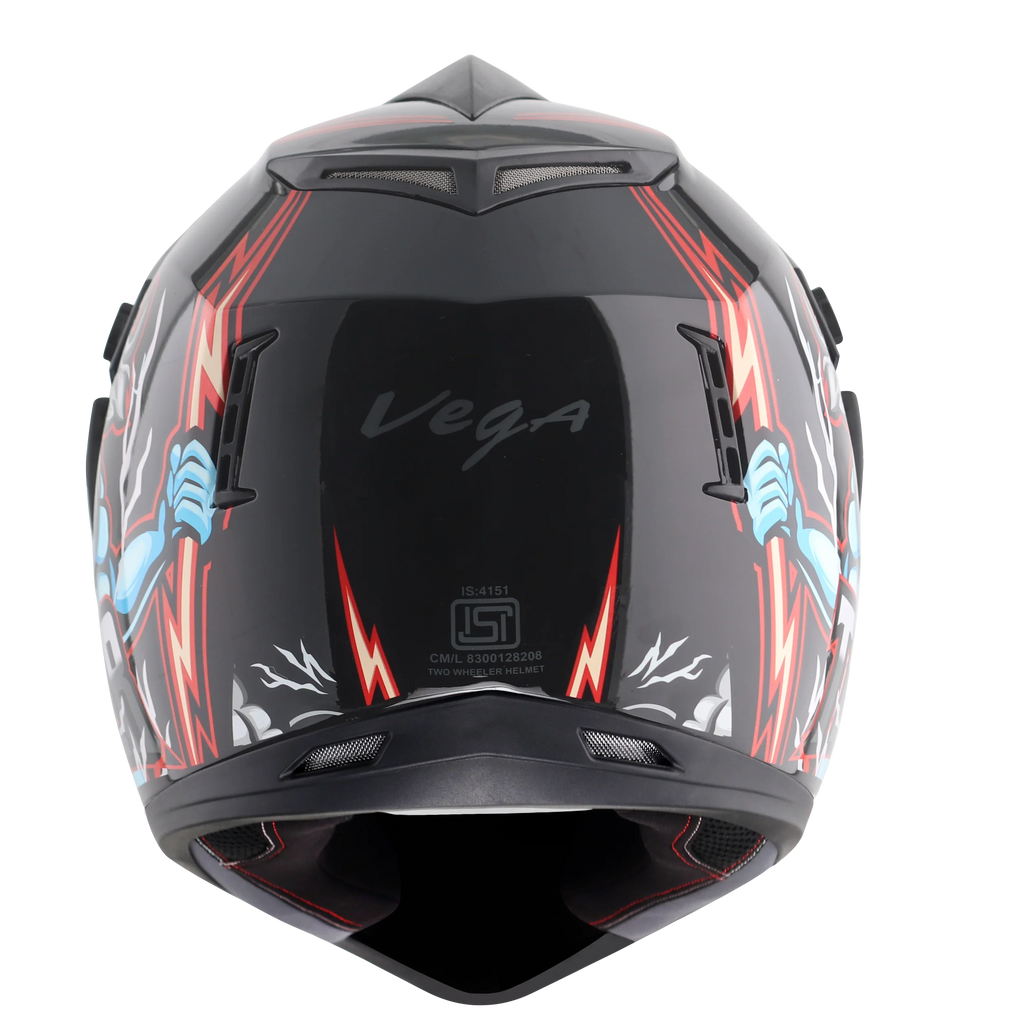 Off Road Dv Thunder Dull Black Red Helmet