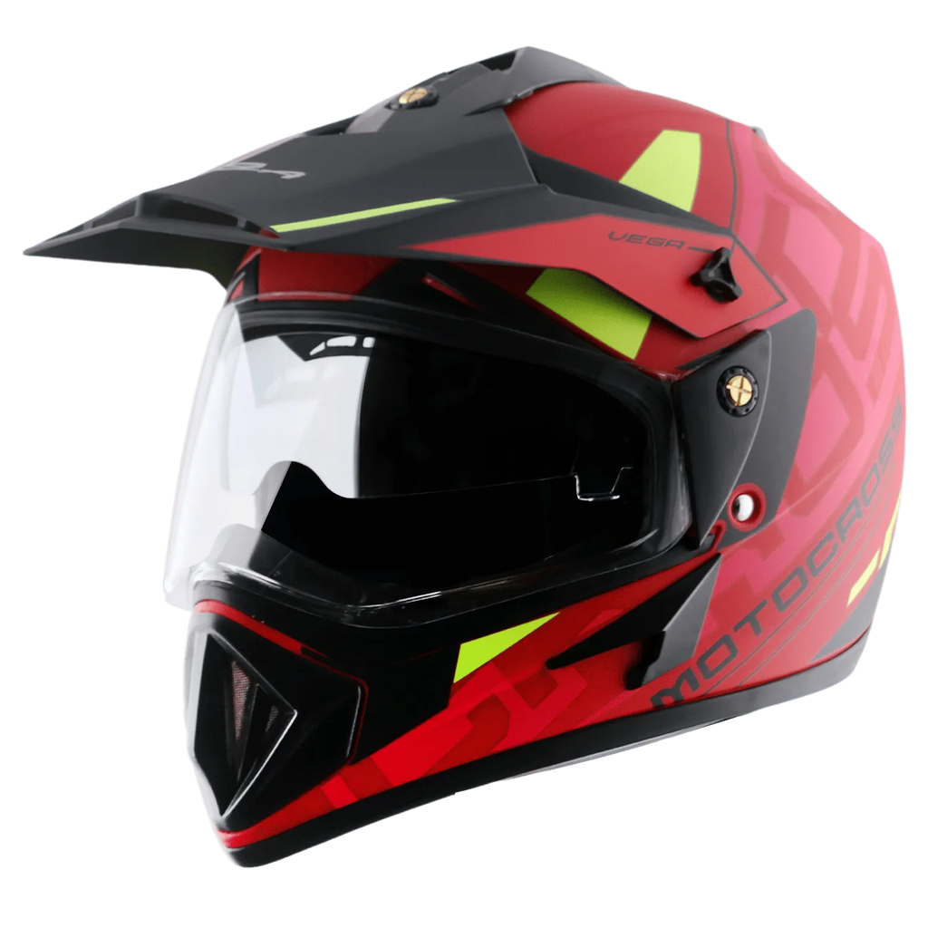 VEGA Motocross Dull Red Black Off Road Helmet