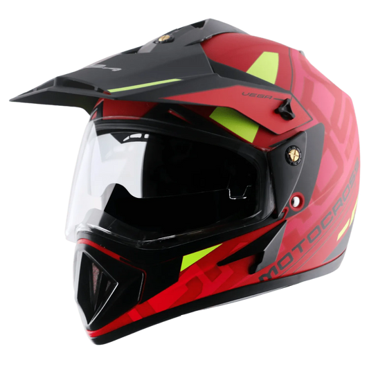 VEGA Motocross Dull Red Black Off Road Helmet