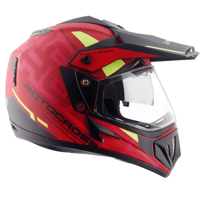 VEGA Motocross Dull Red Black Off Road Helmet
