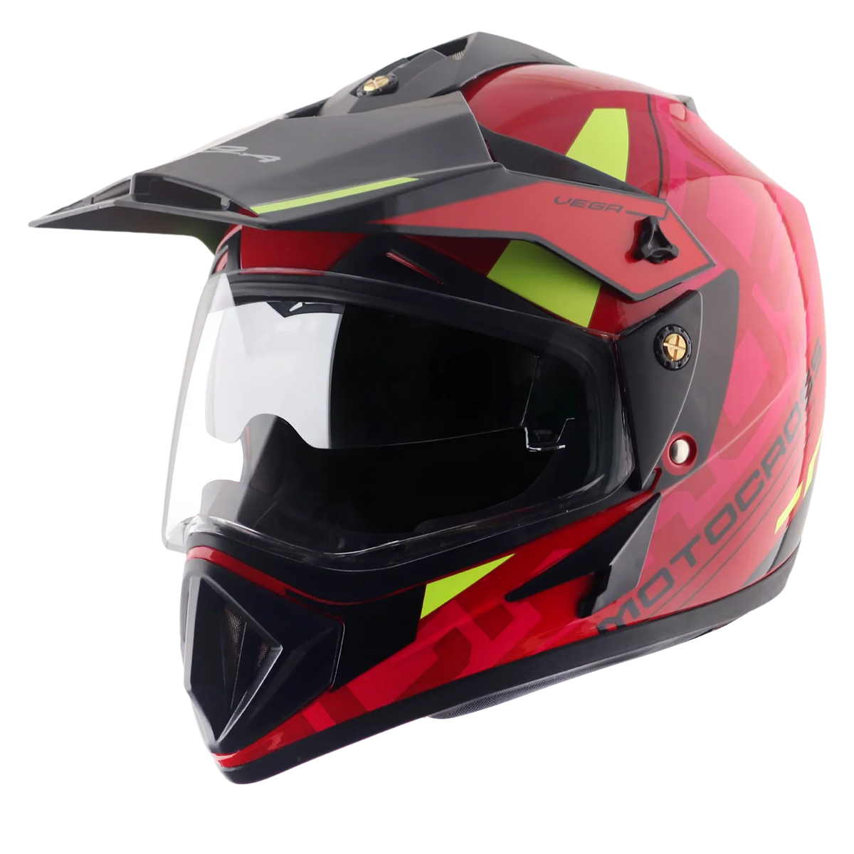 VEGA Motocross Red Black Off Road Helmet