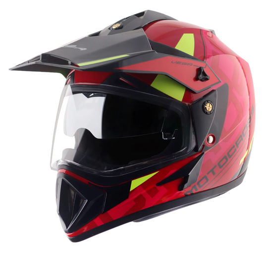 VEGA Motocross Red Black Off Road Helmet