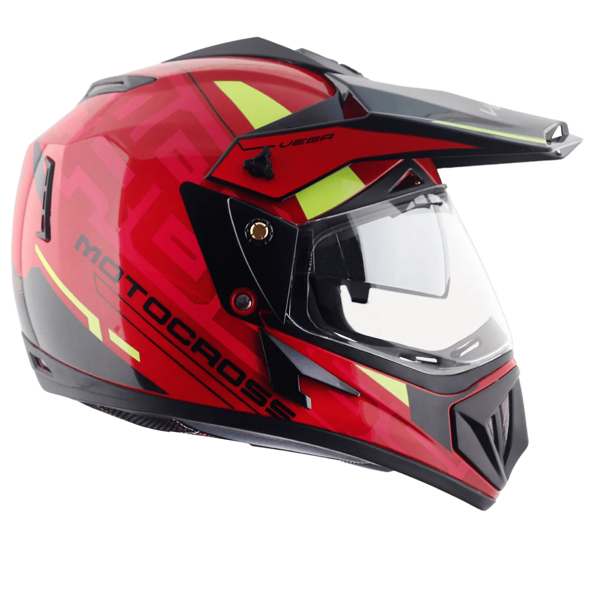 VEGA Motocross Red Black Off Road Helmet