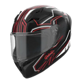 RIDEX Polaris Blazer Glossy Black Red Full Face Helmet