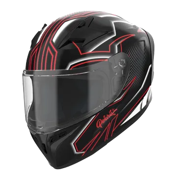 RIDEX Polaris Blazer Glossy Black Red Full Face Helmet