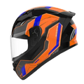 RIDEX Polaris Racer Pumpkin Glossy Black Orange Full Face Helmet