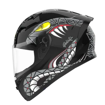 RIDEX Polaris Serpent Glossy Black Grey Full Face Helmet