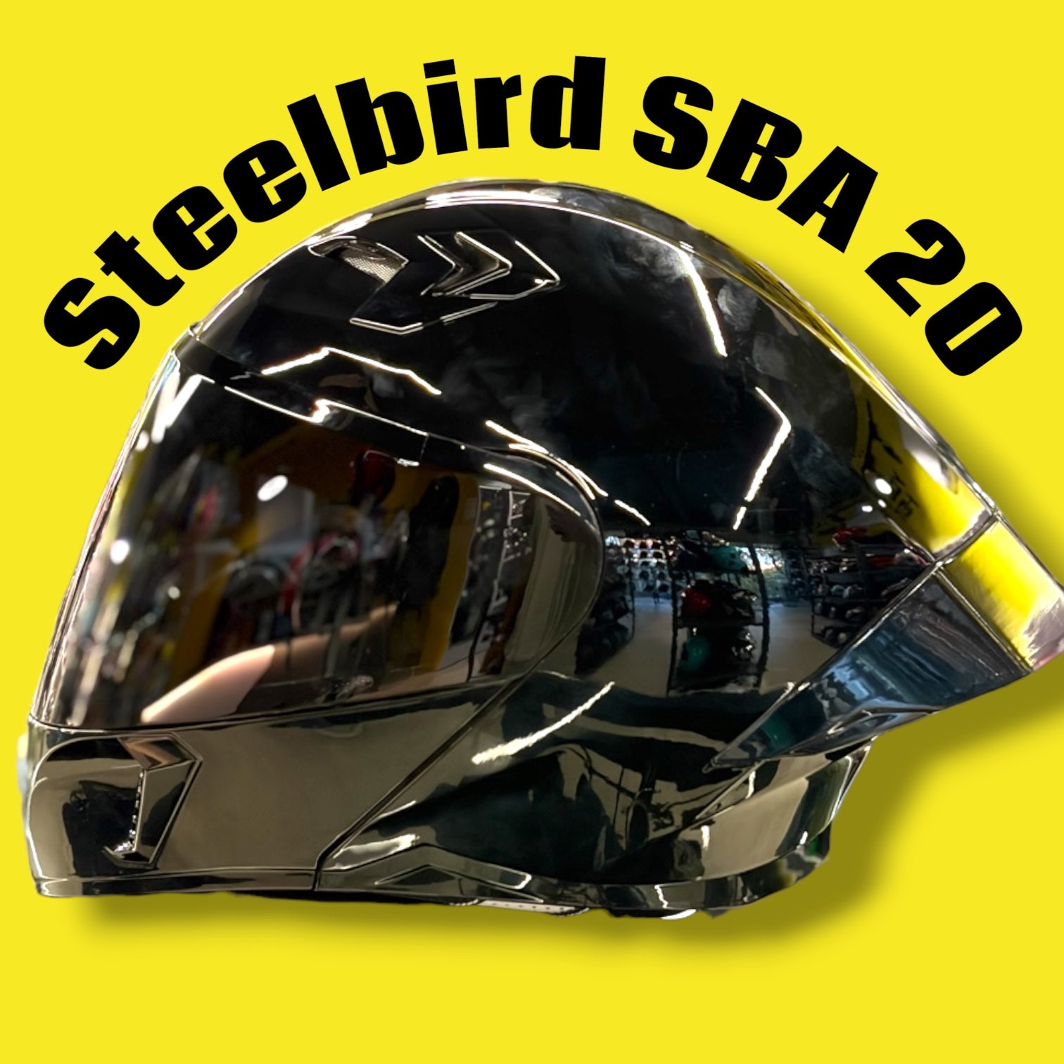 STEELBIRD Sba 20 Glossy Black Full Face Helmet