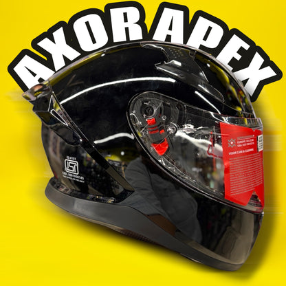 AXOR Apex Solid Black Full Face Helmet