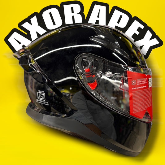 AXOR Apex Solid Black Full Face Helmet