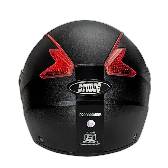 STUDDS Professional Black With Red Strip Full Face Helmet