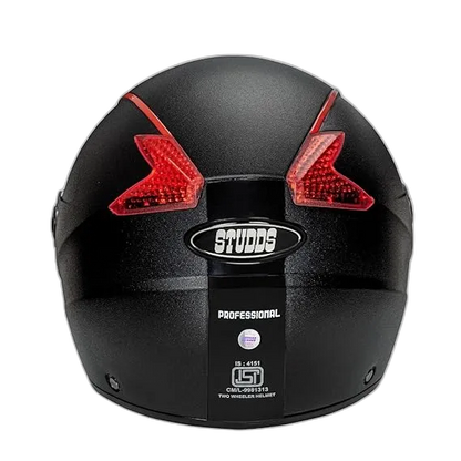 STUDDS Professional Black With Red Strip Full Face Helmet