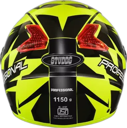 STUDDS Professional D1 Neon Yellow N9 Full Face Helmet