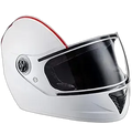 STUDDS Professional White With Red Strip Full Face Helmet