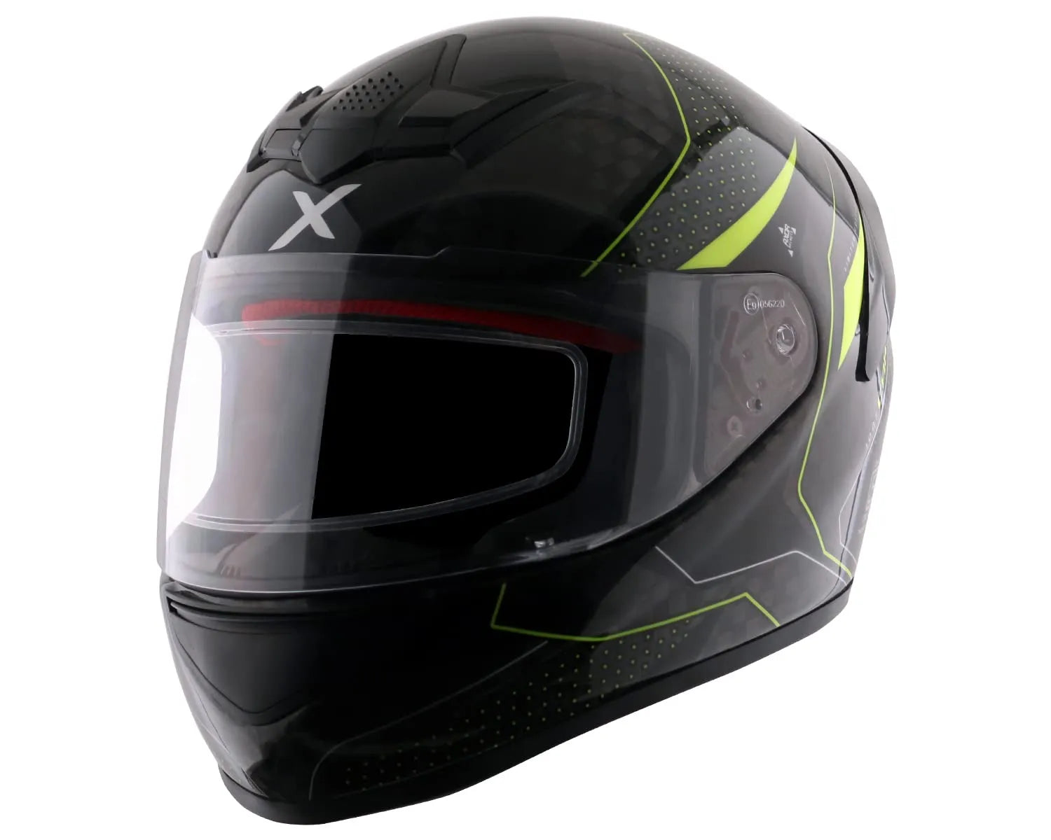 AXOR Rage Carbon Warfare Big Checks Neon Yellow Full Face Helmet