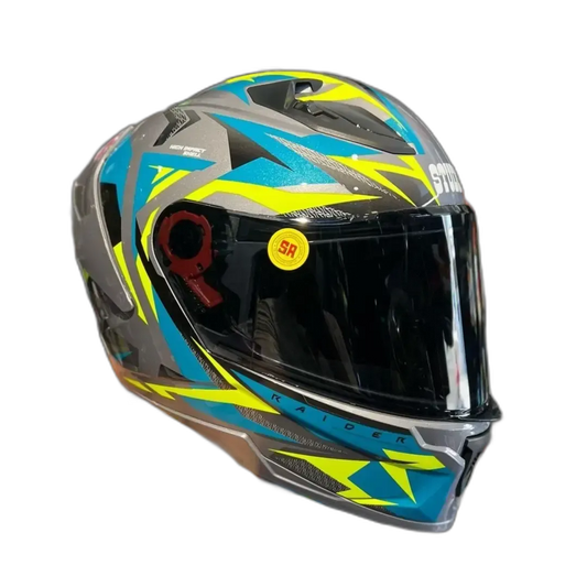 STUDDS Raider Super D1 Grey N Full Face Helmet