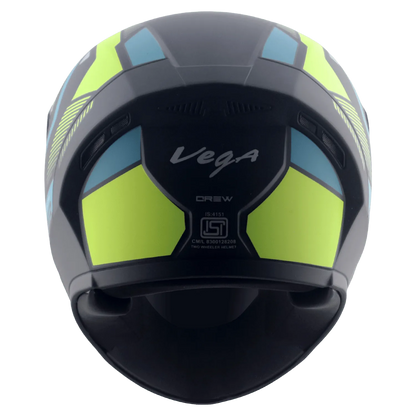 VEGA Ranger Dx Crew Dull Black Neyon Yellow Full Face Helmet