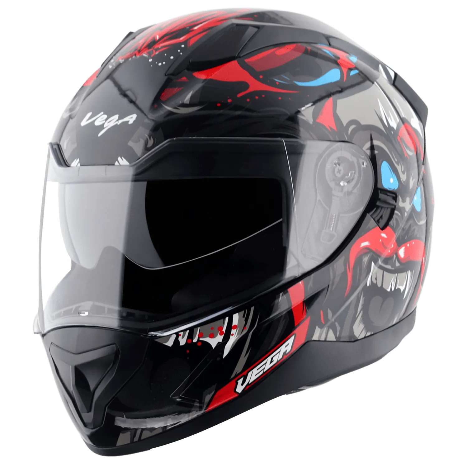 VEGA Rapid Dx Mandy Monkey Black Red Full Face Helmet