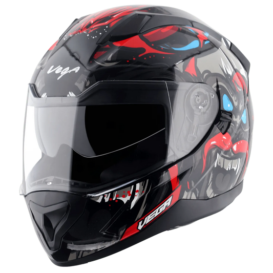 VEGA Rapid Dx Mandy Monkey Black Red Full Face Helmet