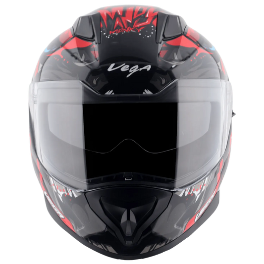 VEGA Rapid Dx Mandy Monkey Black Red Full Face Helmet