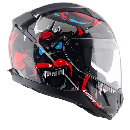 VEGA Rapid Dx Mandy Monkey Black Red Full Face Helmet