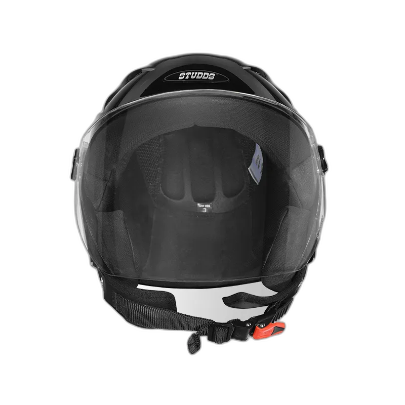 STUDDS Ray Super Black Half Face Helmet