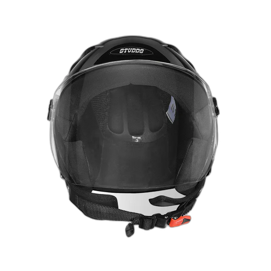 STUDDS Ray Super Black Half Face Helmet