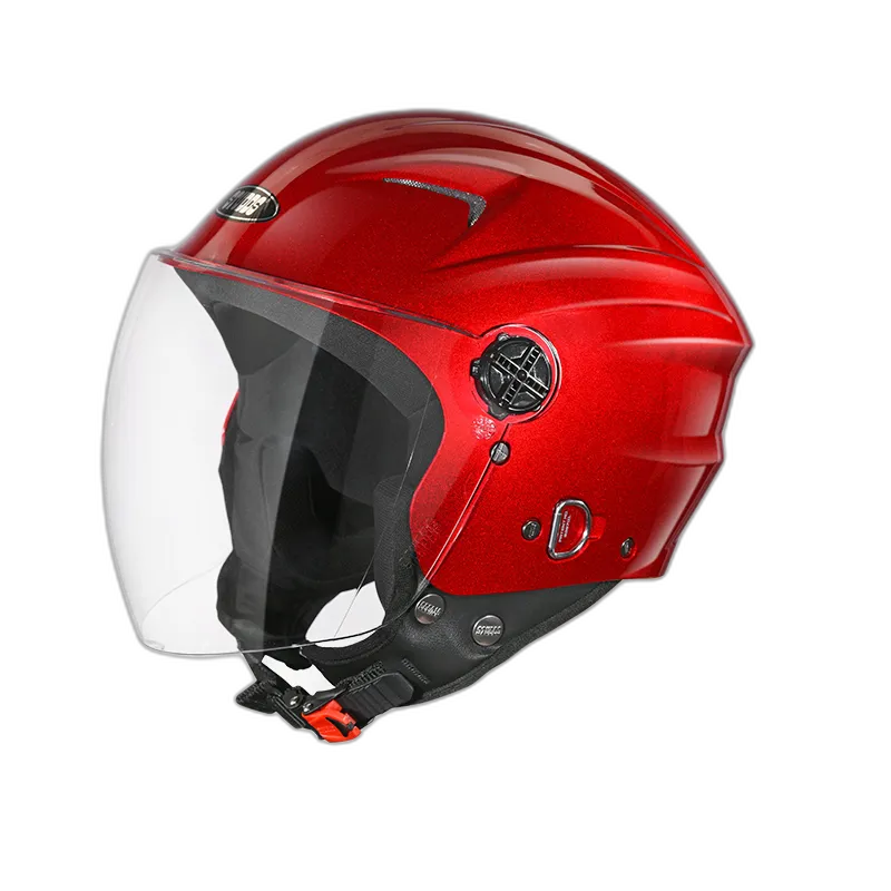 STUDDS Ray Super Cherry Red Half Face Helmet