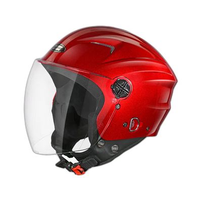 STUDDS Ray Super Cherry Red Half Face Helmet