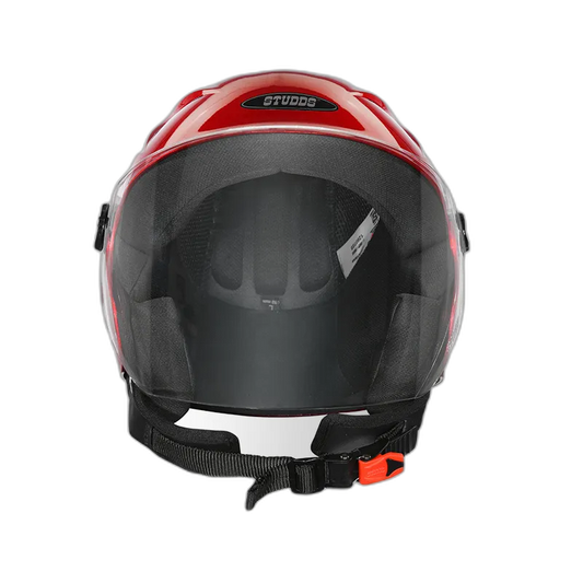 STUDDS Ray Super Cherry Red Half Face Helmet