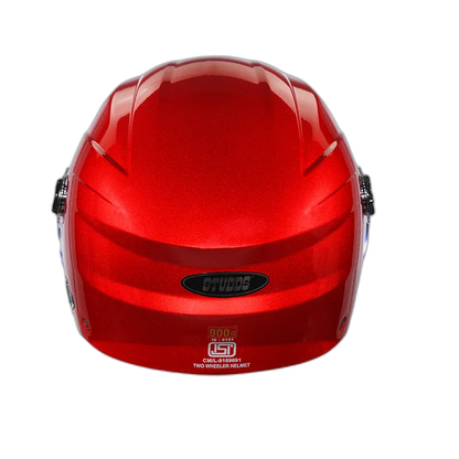 STUDDS Ray Super Cherry Red Half Face Helmet