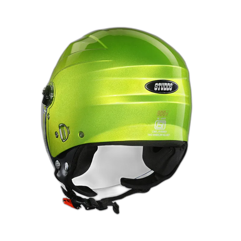 STUDDS Ray Super Parrot Green Half Face Helmet