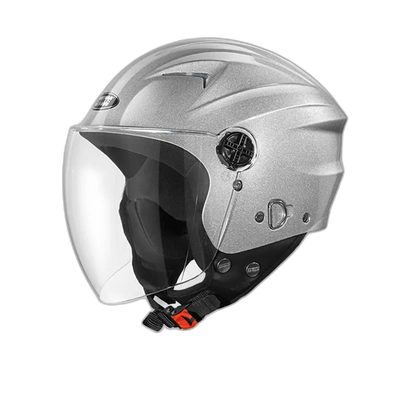STUDDS Ray Super Silver Grey Half Face Helmet