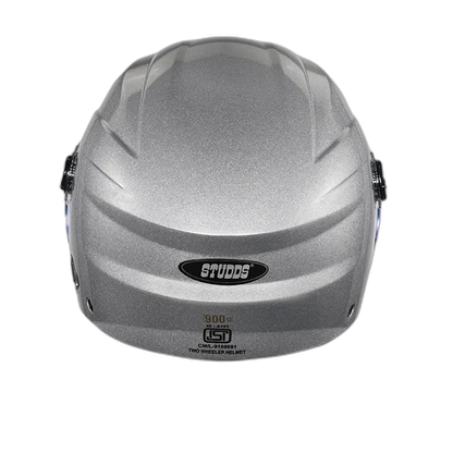 STUDDS Ray Super Silver Grey Half Face Helmet