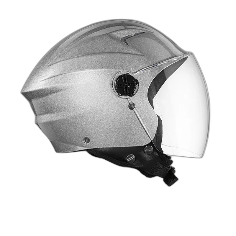 STUDDS Ray Super Silver Grey Half Face Helmet
