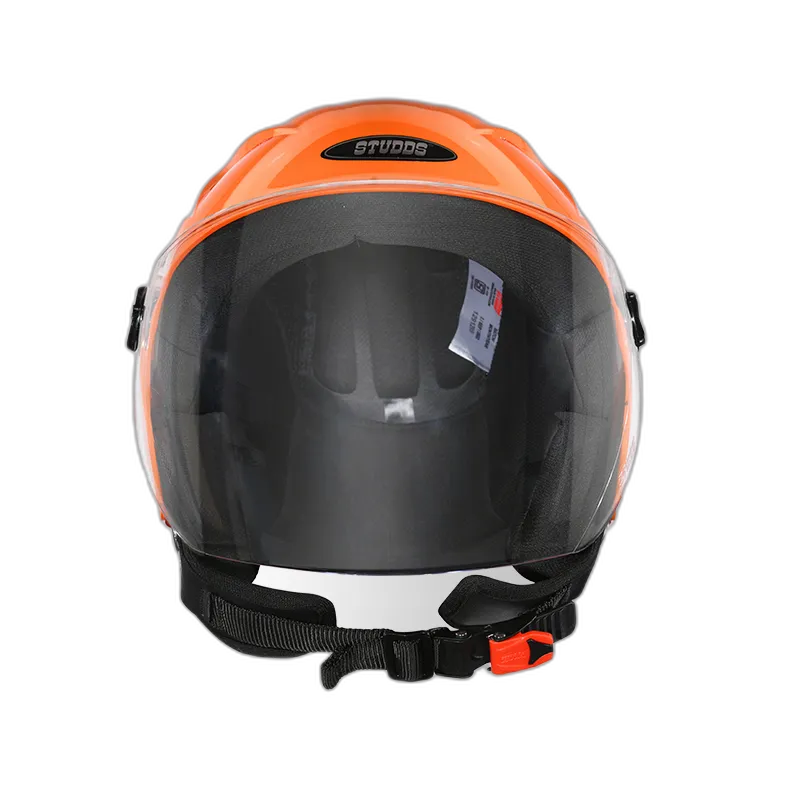 STUDDS Ray Super Vibrant Orange Half Face Helmet
