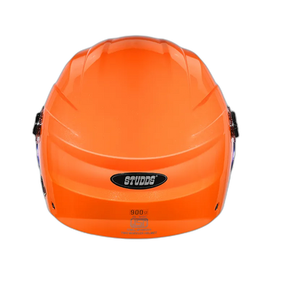STUDDS Ray Super Vibrant Orange Half Face Helmet