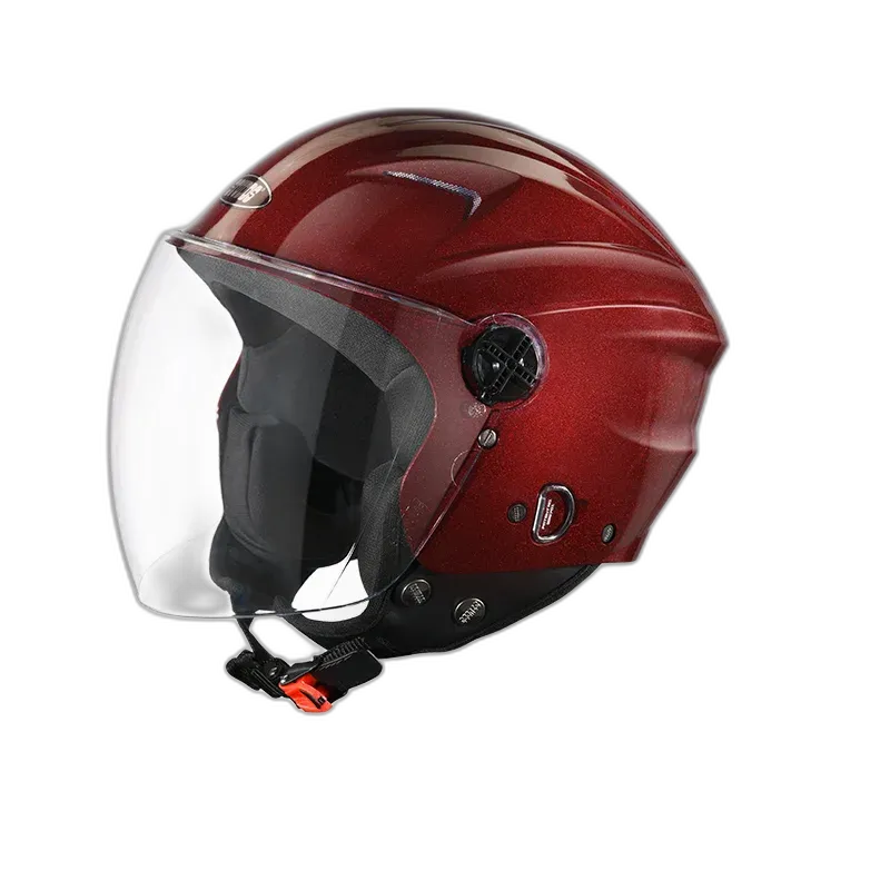 STUDDS Ray Super Wine Red Half Face Helmet