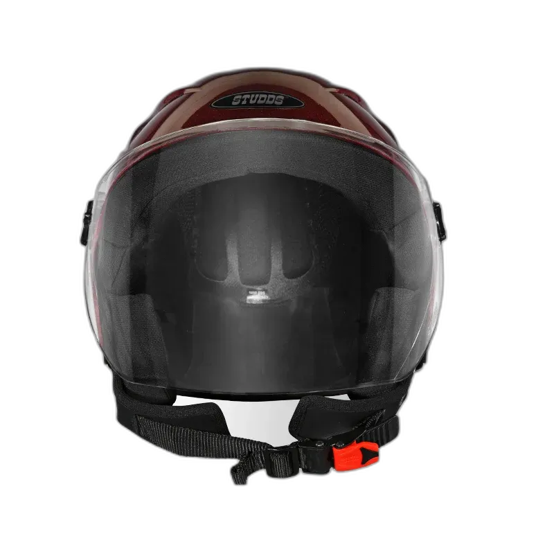 STUDDS Ray Super Wine Red Half Face Helmet