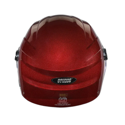 STUDDS Ray Super Wine Red Half Face Helmet