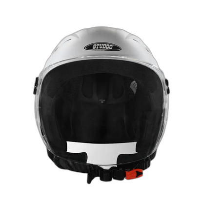 STUDDS Ray White Half Face Helmet