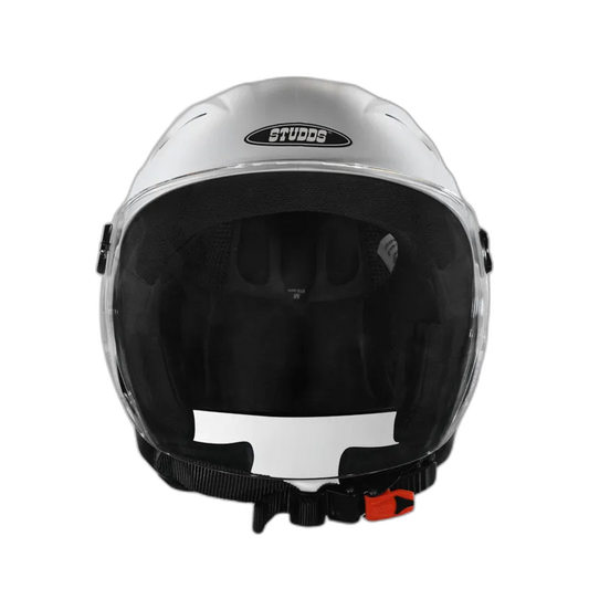 STUDDS Ray White Half Face Helmet
