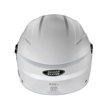 STUDDS Ray White Half Face Helmet