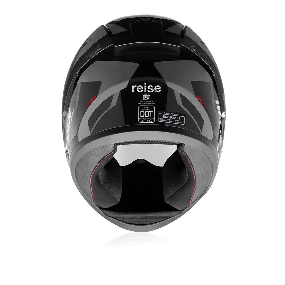 Reise Moto Helden Grey Black Speed D5 Full Face Helmet