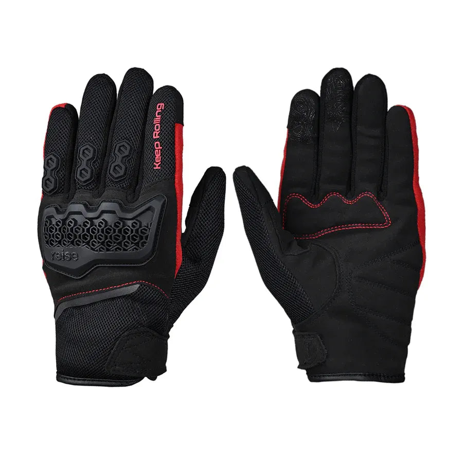Reise Strada Black Red Gloves Riding Gears