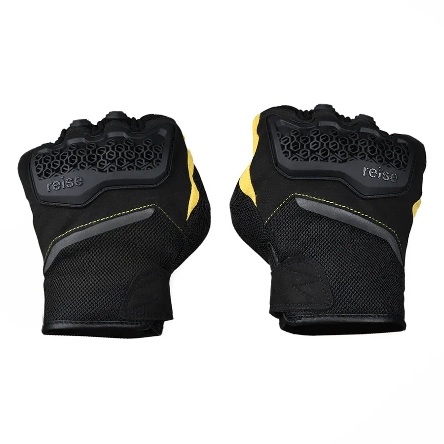 Reise Strada Black Yellow Gloves Riding Gears
