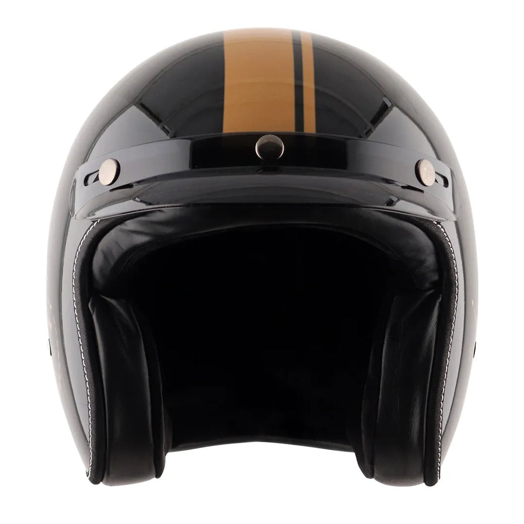 AXOR Retro Jet Euro Globe Black Half Face Helmet
