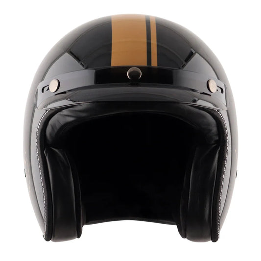 AXOR Retro Jet Euro Globe Black Half Face Helmet